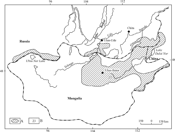 シベリアマーモットの分布図