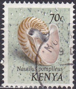 ケニアで1971年に発行されたオウムガイの切手