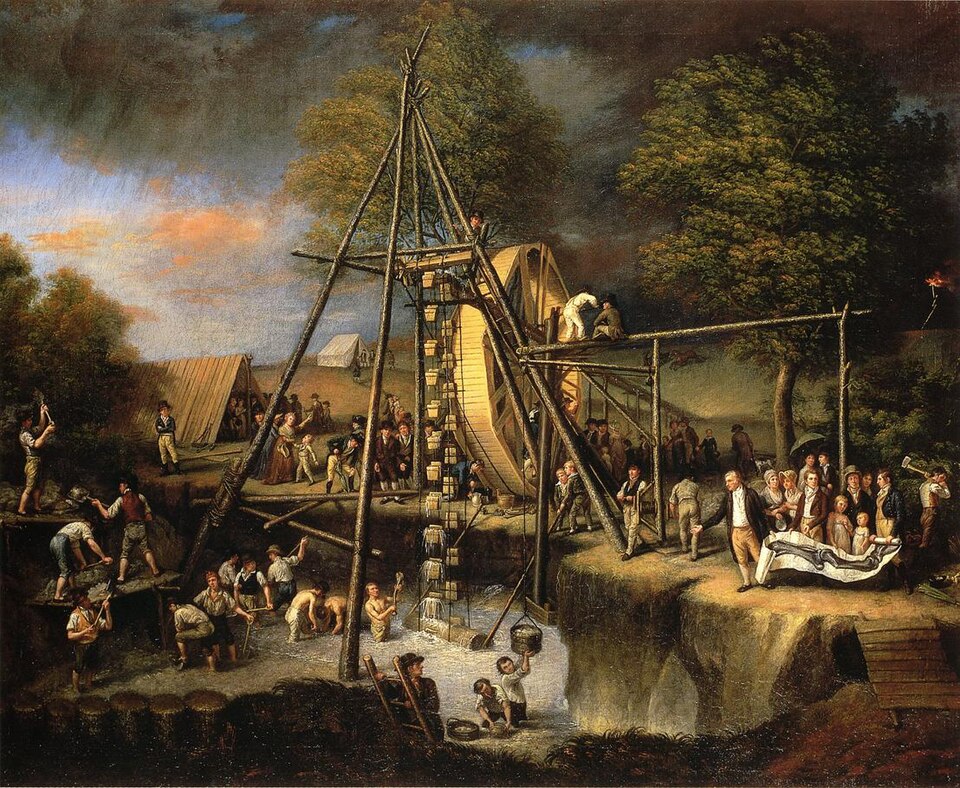Charles Willson Peale 「マストドンの掘り出し」（1806年・メリーランド歴史協会）