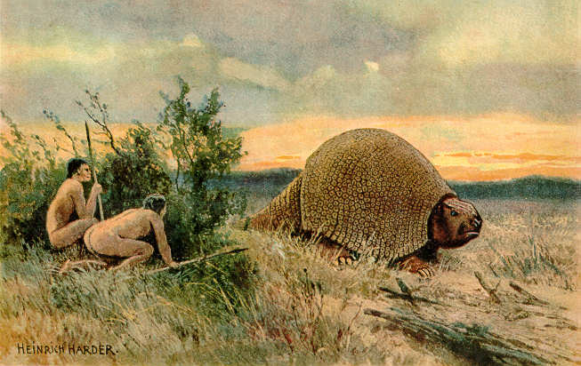Heinrich Harder による Glyptodon の古典的復元画