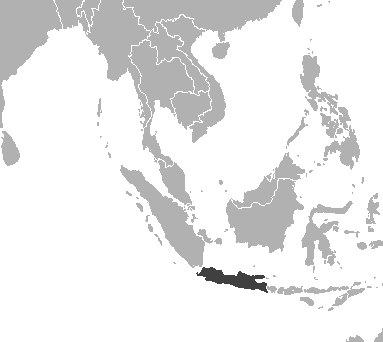 ジャワトラの分布（インドネシア・ジャワ島）